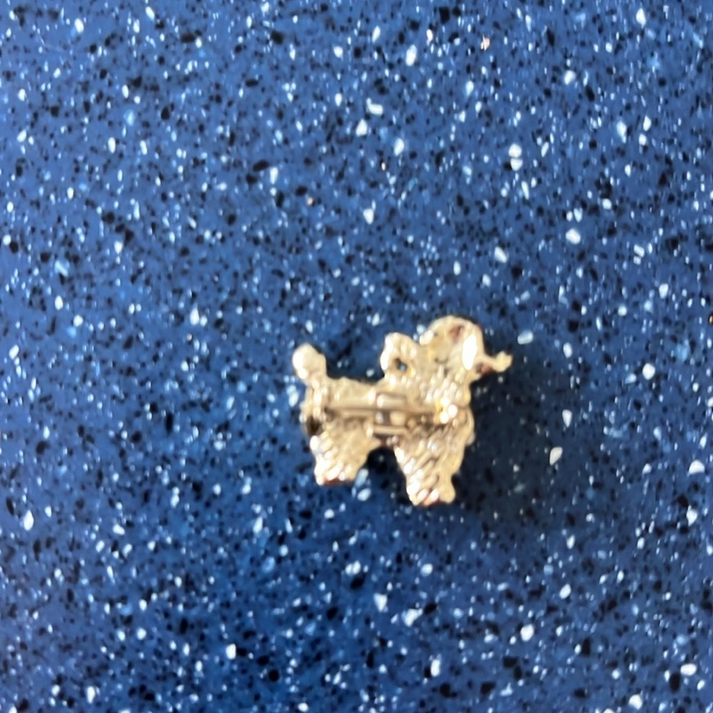 3 goldtone jewel studded poodle dog pins - Picture 8 of 8